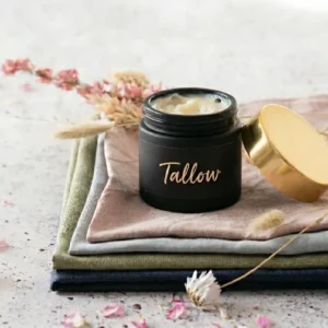 Tallow potje op kleedjes foto